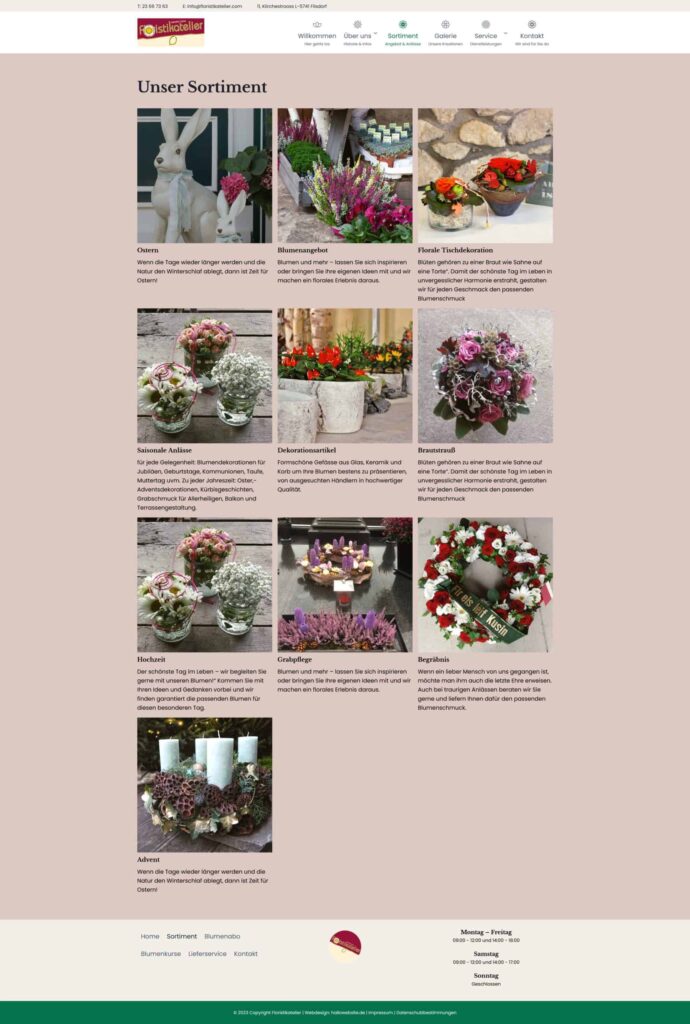 Hochwertige Floristik und Dekorationen für Anlässe, Hochzeiten und Gedenkfeiern in Deutschland.