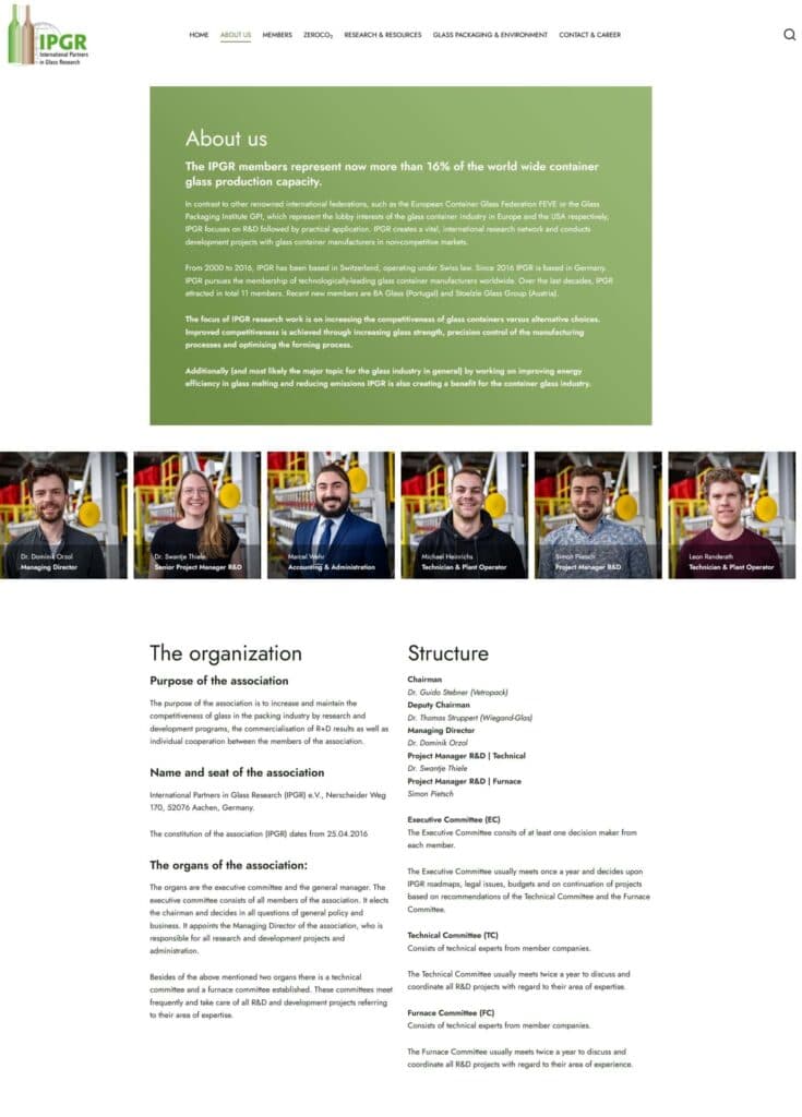 Hochwertige Glascontainer für die Verpackungsindustrie.