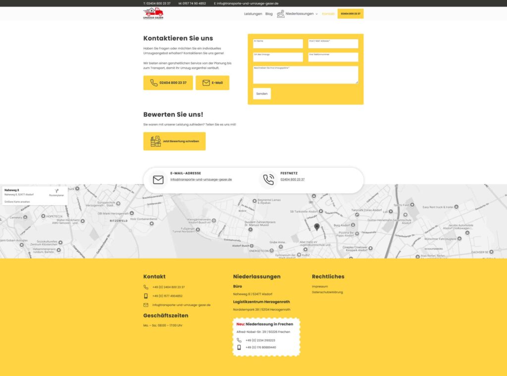 Professioneller Umzugsservice und Transportunternehmen in Altenstadt, Hessen.