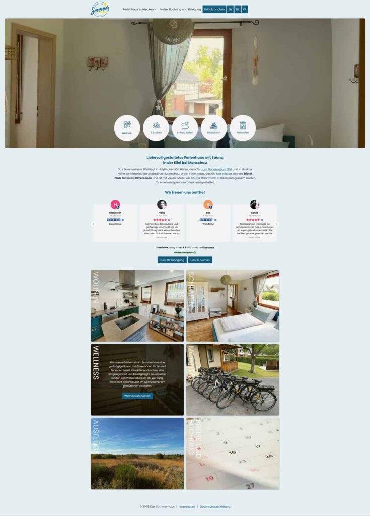 Gemütliches Ferienhaus mit Sauna in Monschau.